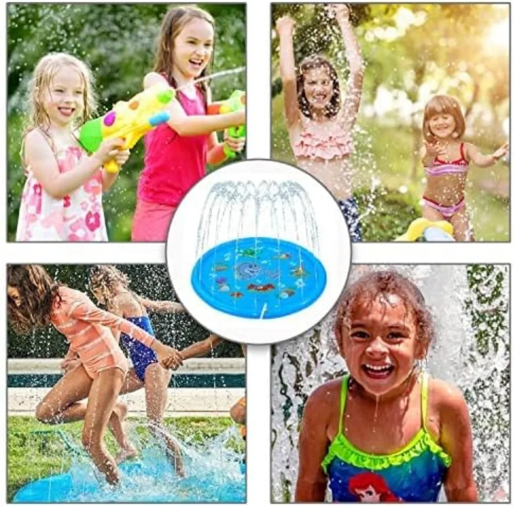 Children Play Spray Mat 100cm Beach Inflatable Water Sprinkler Pad Outdoor Game Toy Lawn Swimming Pool Mat Kids Toys
