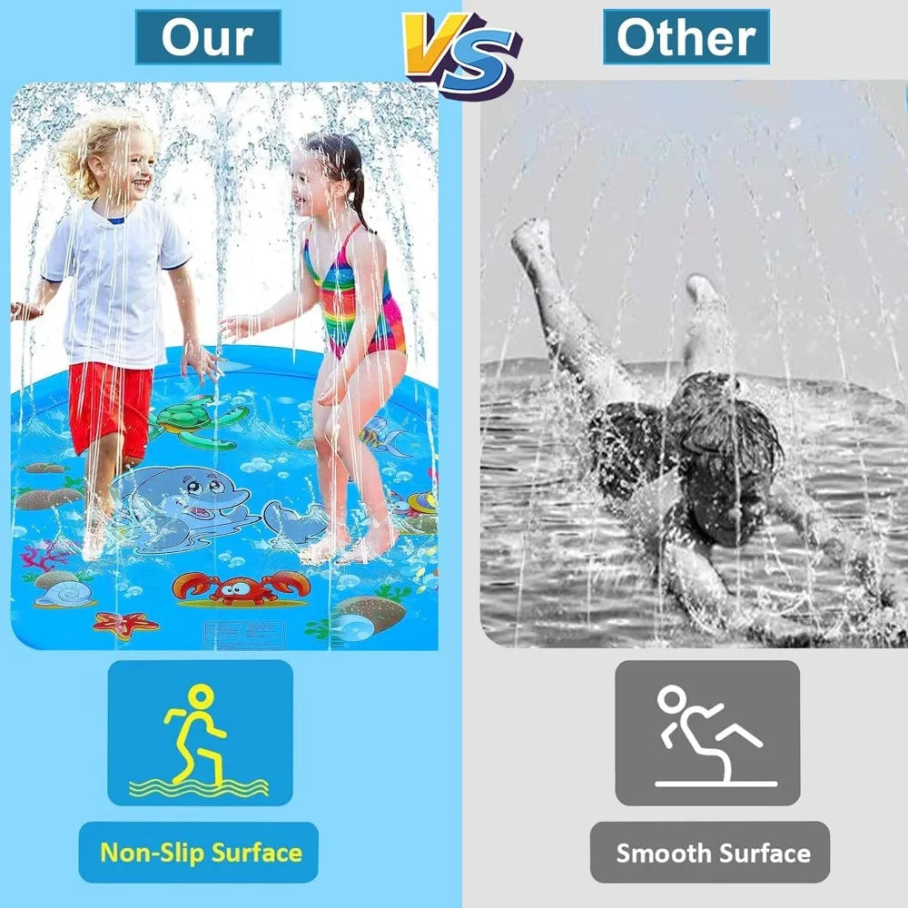 Children Play Spray Mat 100cm Beach Inflatable Water Sprinkler Pad Outdoor Game Toy Lawn Swimming Pool Mat Kids Toys