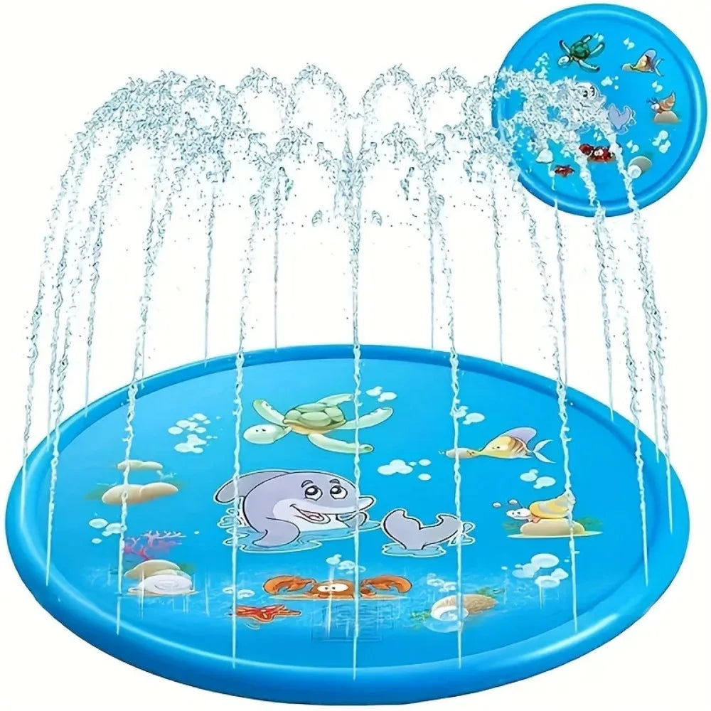 Children Play Spray Mat 100cm Beach Inflatable Water Sprinkler Pad Outdoor Game Toy Lawn Swimming Pool Mat Kids Toys