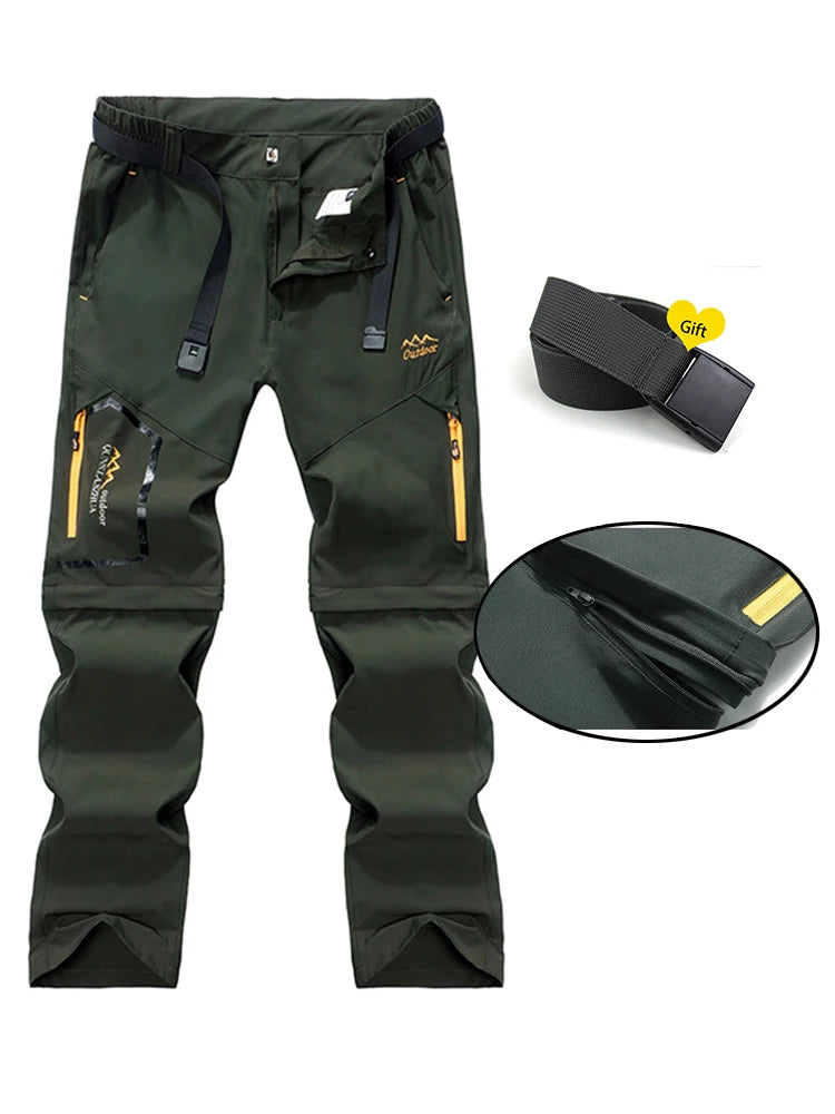 Mens Hiking Convertible Pants Camping Water Repellent Lightweight Quick Dry Zip Off Fishing Outdoor Cargo Work Trekking Trousers