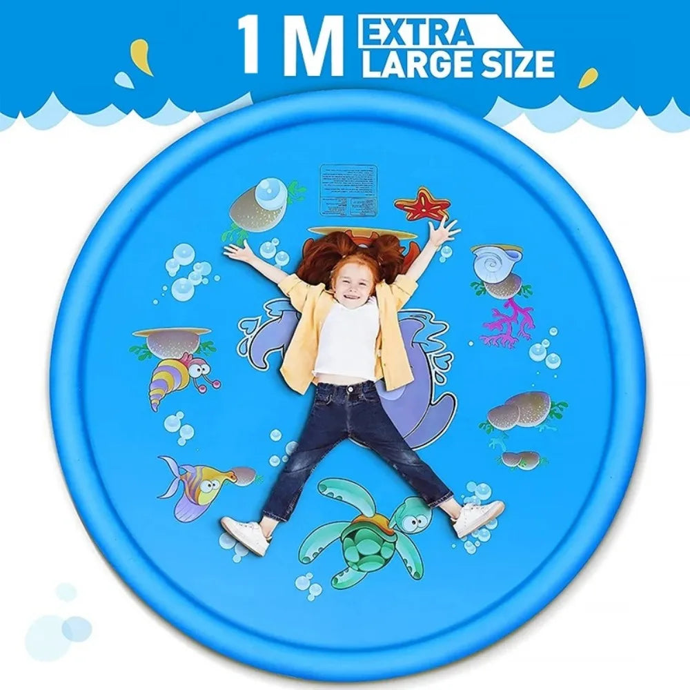 Children Play Spray Mat 100cm Beach Inflatable Water Sprinkler Pad Outdoor Game Toy Lawn Swimming Pool Mat Kids Toys
