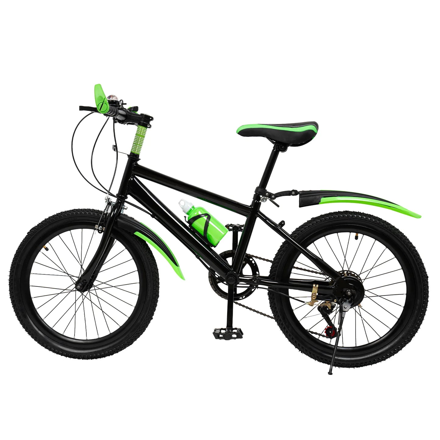 20 Inch Kids Bike Children Bicycle for Boys Girls Ages 8-12 Years Old, MTB Mountain Bike 7 Speed City Bike, GREEB/RED