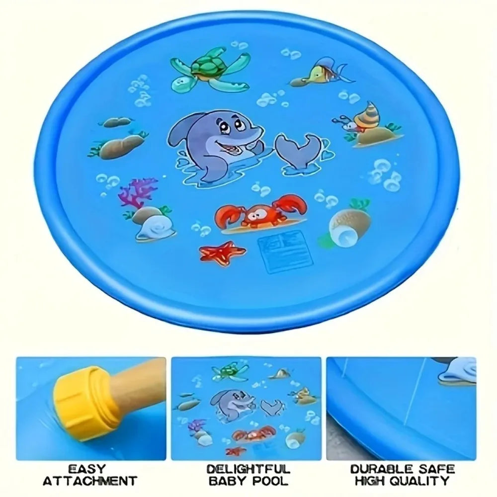 Children Play Spray Mat 100cm Beach Inflatable Water Sprinkler Pad Outdoor Game Toy Lawn Swimming Pool Mat Kids Toys